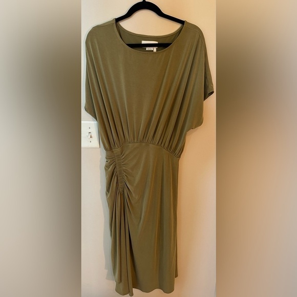 Anthropologie Women’s Ruched Maxi dress Green Medium - Picture 2 of 8